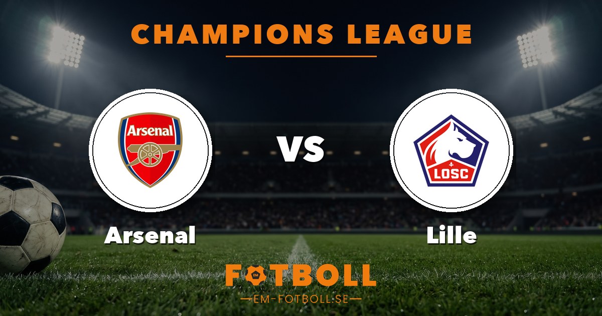 Champions League: Arsenal – Lille. Grafik: EM-fotboll.se