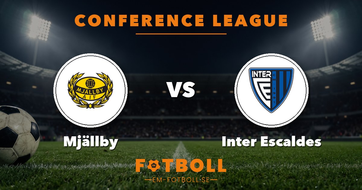 Conference League: Mjällby – Inter Escaldes. Grafik: EM-fotboll.se