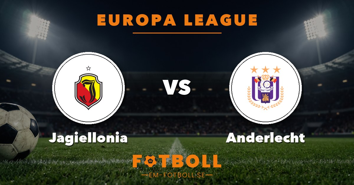 Europa League: Jagiellonia – Anderlecht. Grafik: EM-fotboll.se