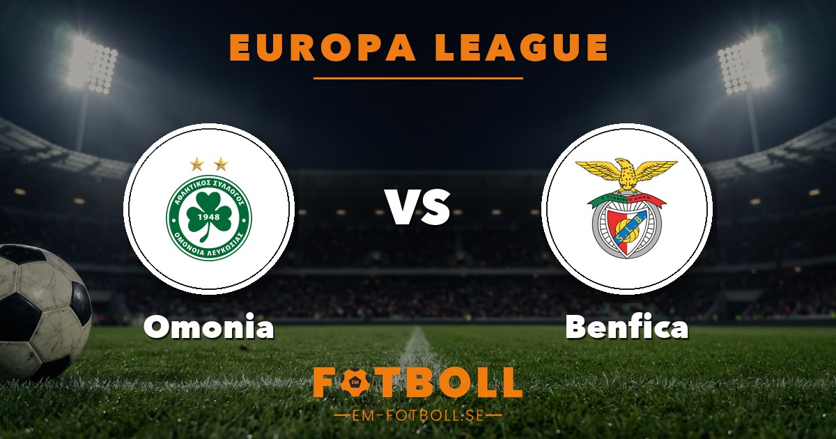 Europa League: Omonia – Benfica. Grafik: EM-fotboll.se